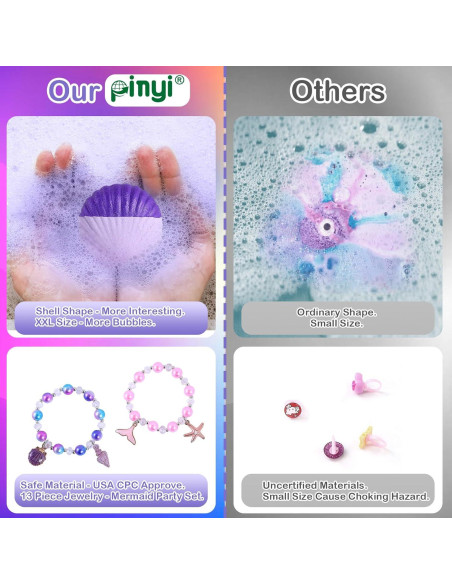 Bolas de Baño de Sirena Pinyi con Joyería Sorpresa 12pcs Bolas de Baño de Sirena Pinyi con Joyería Sorpresa 12pcs