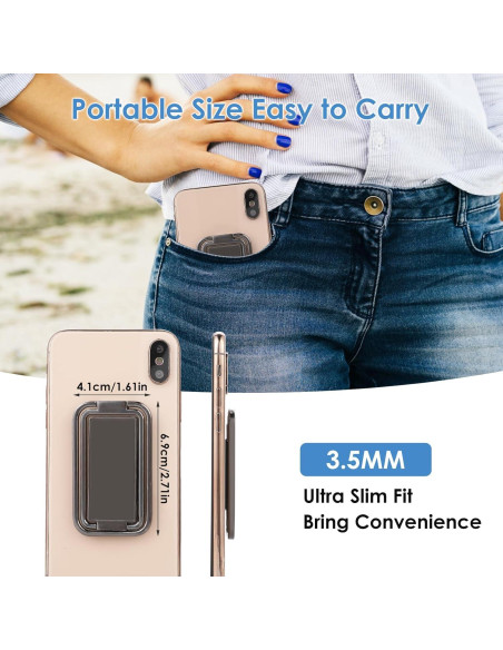 Soporte de anillo para teléfono móvil AOZUO 360 negro Soporte de anillo para teléfono móvil AOZUO 360 negro