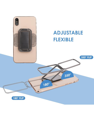 Soporte de anillo para teléfono móvil AOZUO 360 negro