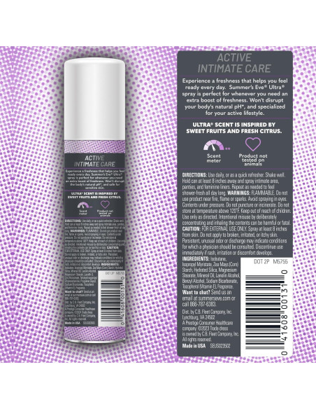 Spray Femenino Diario Ultra Summer's Eve 3 x 56.7 ml Spray Femenino Diario Ultra Summer's Eve 3 x 56.7 ml