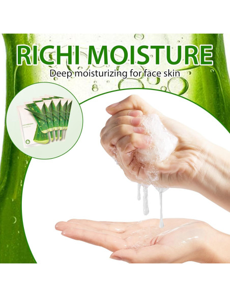 Mascarillas Faciales Hidratantes GUOYAOLIFU Aloe Vera - 5 Paquetes Mascarillas Faciales Hidratantes GUOYAOLIFU Aloe Vera - 5 Paquetes