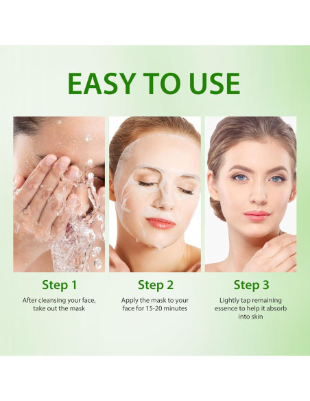 Mascarillas Faciales Hidratantes GUOYAOLIFU Aloe Vera - 5 Paquetes Mascarillas Faciales Hidratantes GUOYAOLIFU Aloe Vera - 5 Paquetes