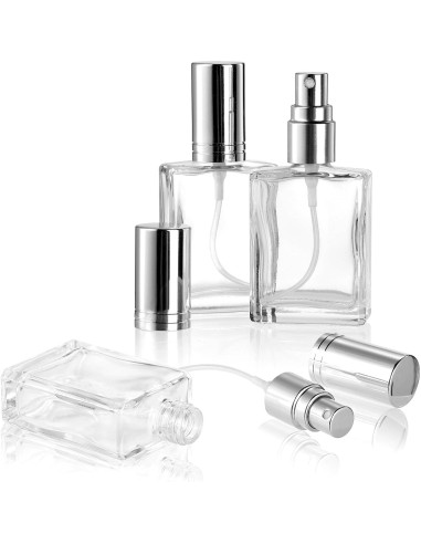 Foraineam 18 Botellas Spray Vidrio 15ml Recargables Transparentes
