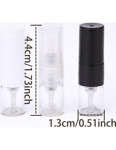 9 Botellas de Spray Rellenables BFLCTTBD 1ml Vidrio Multicolor