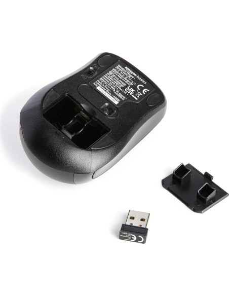 Ratón Óptico Inalámbrico Amazon Basics Negro 2.4 GHz USB Ratón Óptico Inalámbrico Amazon Basics Negro 2.4 GHz USB