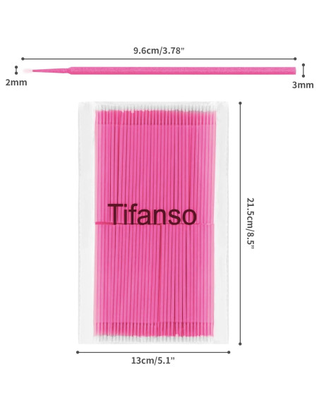 Bastones de Algodón Micro Tifanso 400 PCS Rosa para Maquillaje Bastones de Algodón Micro Tifanso 400 PCS Rosa para Maquillaje