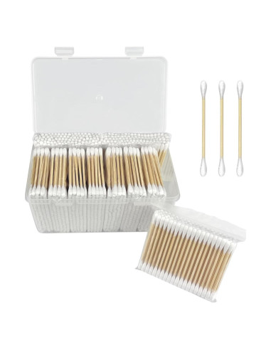 Bastones de Algodón de Bambú 1000 ct Doble Punta Biodegradables