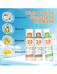 Bálsamo Labial SPF 30 VISRIE - Paquete de 16 Sabores 2