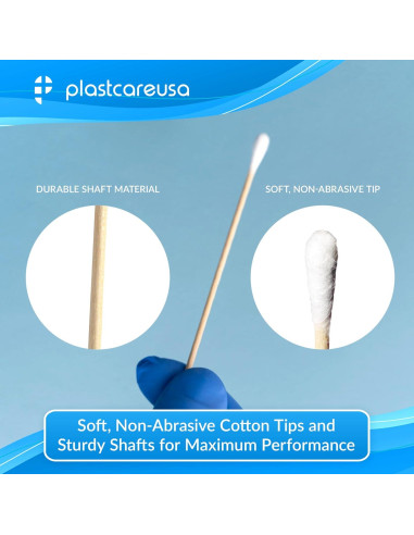 Aplicadores de Algodón 3" PlastCare USA - 1000 Unidades