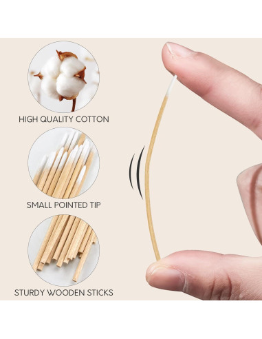 400PCS Hisopos de Algodón Punta Fina ElELing 10 cm para Belleza