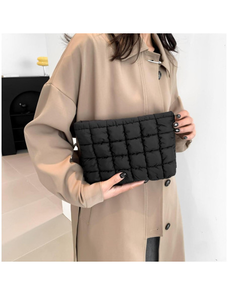 Bolsa de Maquillaje Acolchada Puffy para Mujeres - Negro Bolsa de Maquillaje Acolchada Puffy para Mujeres - Negro