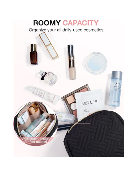 Bolsa de Maquillaje Pequeña BAGSMART Negra Resistente al Agua Bolsa de Maquillaje Pequeña BAGSMART Negra Resistente al Agua