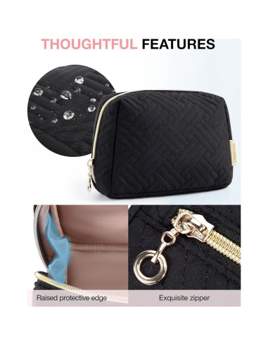 Bolsa de Maquillaje Pequeña BAGSMART Negra Resistente al Agua