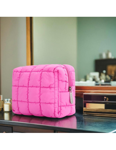 Bolsa de Maquillaje E-Tree Acolchada Rosa Fucsia 19.1x14x8.9cm