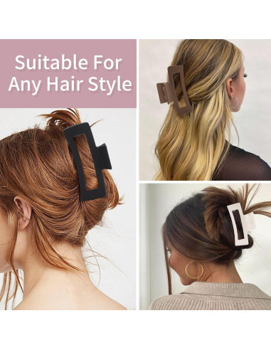 6 Clips de Garra Extra Grande Glaudmeiss para Cabello Grueso