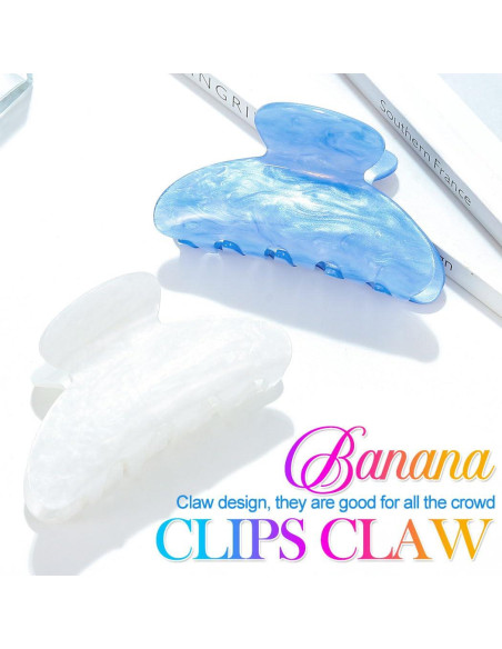 Clips de Garra Acrílicos CAKURE Rosa y Azul Medianos 8.5 cm Clips de Garra Acrílicos CAKURE Rosa y Azul Medianos 8.5 cm