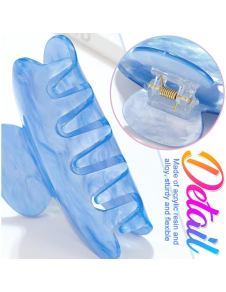 Clips de Garra Acrílicos CAKURE Rosa y Azul Medianos 8.5 cm Clips de Garra Acrílicos CAKURE Rosa y Azul Medianos 8.5 cm