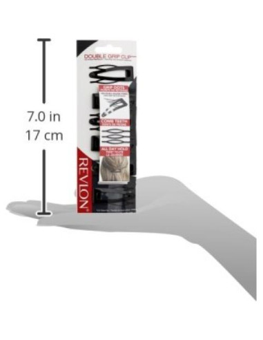 Pinzas para el cabello Revlon Double Grip, 6 unidades negras
