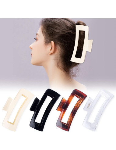 Paquete de 4 Pinzas para el Cabello Extra Grande Maorulu