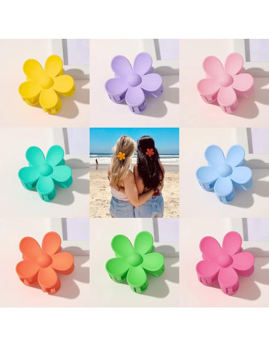 Pinzas para el cabello JANFUN 8PCS con flores, sujeción fuerte