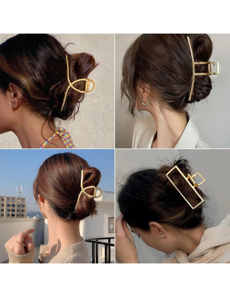 Paquete de 4 Clips de Pelo Metálicos Dorados 10.9 cm - Parcce Paquete de 4 Clips de Pelo Metálicos Dorados 10.9 cm - Parcce
