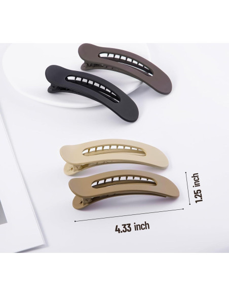 8 Clips de Garra Planos Cptots para Cabello Fino 11x3.18cm 8 Clips de Garra Planos Cptots para Cabello Fino 11x3.18cm
