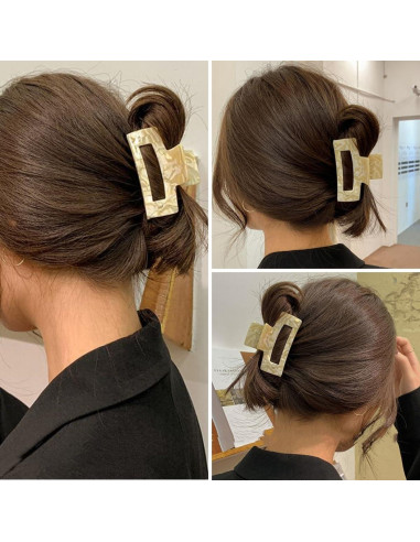 Pinzas para el cabello Textention 8 cm diseño francés (2 unidades)