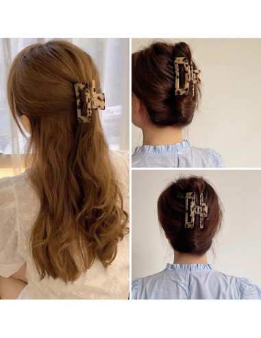 Pinzas para el cabello Textention 8 cm diseño francés (2 unidades)