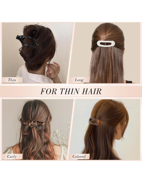 8 Clips de Pelo Planos Obeoby - 2 Estilos para Pelo Fino 8 Clips de Pelo Planos Obeoby - 2 Estilos para Pelo Fino