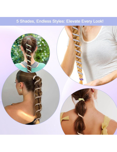 Gomas de Pelo Espirales AOCOROE 5 Pcs Sin Enredos 13 cm
