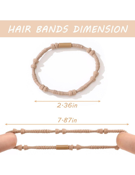 20 Lazos para el Cabello Boho SYGY - 6 cm, Sin Daño, Marrón 20 Lazos para el Cabello Boho SYGY - 6 cm, Sin Daño, Marrón
