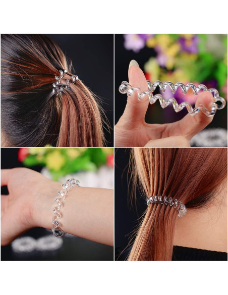 Tiras de Cabello Espiral KCHIES Transparentes - 6 Piezas Tiras de Cabello Espiral KCHIES Transparentes - 6 Piezas
