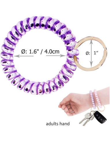 Paquete de 6 Pulseras de Llave Espiral BIHRTC - Colores Vivos