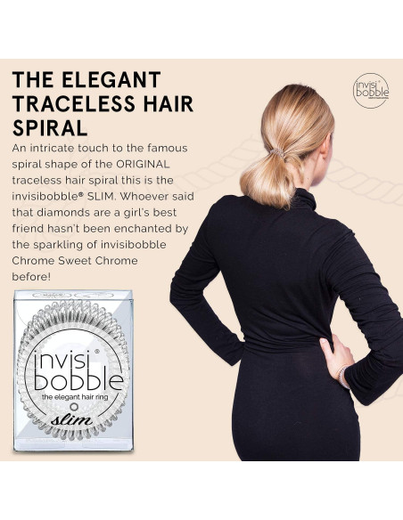 invisibobble SLIM Cromo Dulce - Lazos para Cabello Sin Marcas invisibobble SLIM Cromo Dulce - Lazos para Cabello Sin Marcas