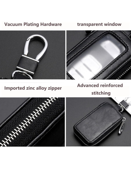 Funda de Llave de Coche vvag de Cuero Genuino Universal Negra Funda de Llave de Coche vvag de Cuero Genuino Universal Negra
