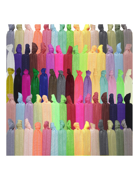 Lazos de Cabello 79STYLE 100 Pcs Sin Daño Multicolores Lazos de Cabello 79STYLE 100 Pcs Sin Daño Multicolores