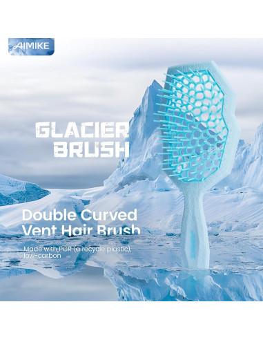 Cepillo Desenredante AIMIKE Glacier para Cabello Rizado Azul