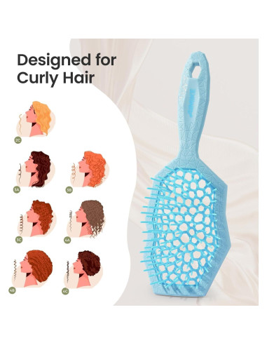 Cepillo Desenredante AIMIKE Glacier para Cabello Rizado Azul
