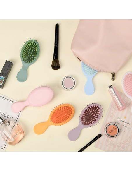 Paquete de 12 Mini Cepillos Desenredantes ANABIUP para Cabello Paquete de 12 Mini Cepillos Desenredantes ANABIUP para Cabello