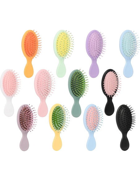 Paquete de 12 Mini Cepillos Desenredantes ANABIUP para Cabello Paquete de 12 Mini Cepillos Desenredantes ANABIUP para Cabello