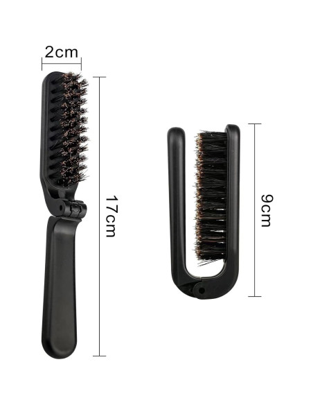 Cepillo Plegable Antiestático de Cerda de Jabalí Enyolidimk - Negro Cepillo Plegable Antiestático de Cerda de Jabalí Enyolidimk - Negro