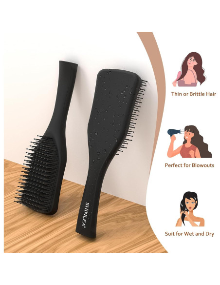 Cepillo Desenredante SHINLEA Negro para Cabello Húmedo y Seco Cepillo Desenredante SHINLEA Negro para Cabello Húmedo y Seco