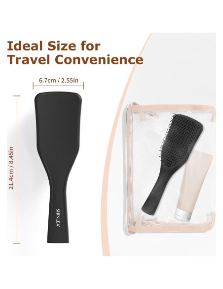 Cepillo Desenredante SHINLEA Negro para Cabello Húmedo y Seco Cepillo Desenredante SHINLEA Negro para Cabello Húmedo y Seco
