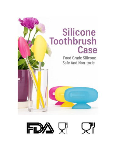 Funda de Viaje para Cepillo de Dientes Genérico - 4 Piezas Silicona