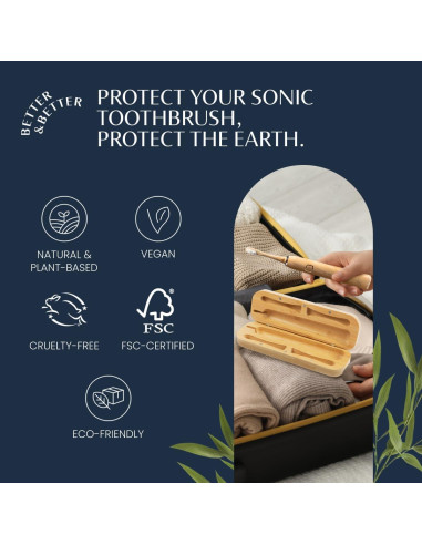 Estuche de Viaje Mejor y Mejor para Cepillo de Dientes Sonic de Bambú