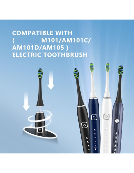 Cabezas de cepillo de dientes eléctrico iOearry AM101/AM105, 10 unidades Cabezas de cepillo de dientes eléctrico iOearry AM101/AM105, 10 unidades