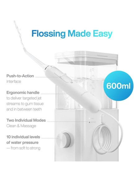 Irrigador Dental AquaSonic Aqua Flosser PRO 591ml Blanco Irrigador Dental AquaSonic Aqua Flosser PRO 591ml Blanco