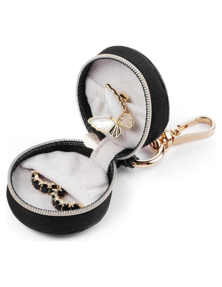 Estuche de viaje para joyas CASEGRACE, llavero negro, 8x5x3 cm Estuche de viaje para joyas CASEGRACE, llavero negro, 8x5x3 cm