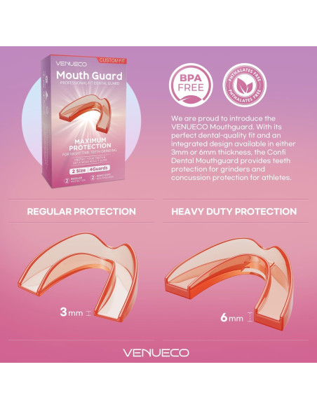 Protector Bucal Moldeable VENUECO para Rechinar Dientes - 4 Pzs Protector Bucal Moldeable VENUECO para Rechinar Dientes - 4 Pzs