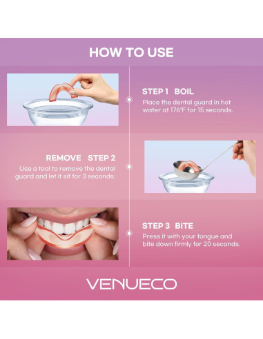 Protector Bucal Moldeable VENUECO para Rechinar Dientes - 4 Pzs